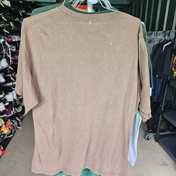 Yellow and Brown Short Sleeve Tee with Abstract Graphic - Picture 4 of 4